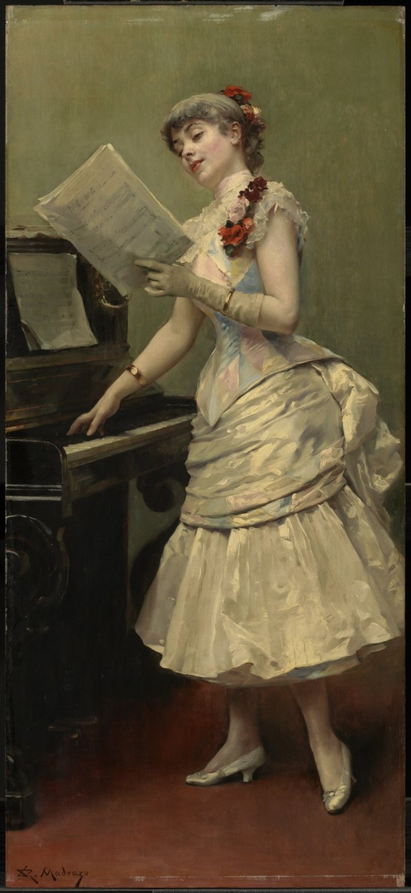 Portrait and A lady by the piano by Ricardo de Madrazo y Garreta
